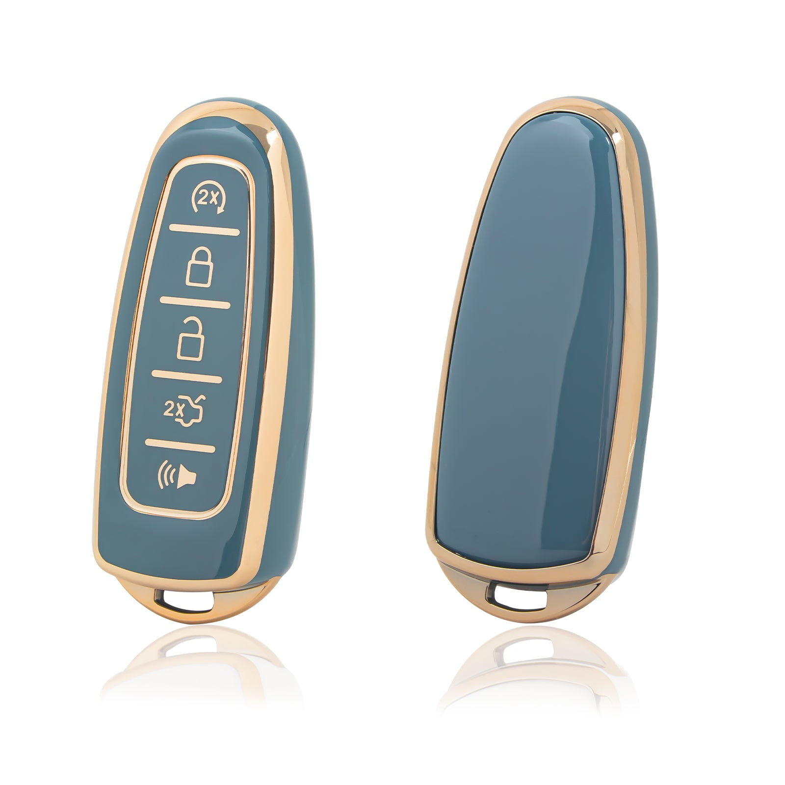 Xotic Tech 2X Gray TPU Full Protect Keyless Entry Key Fob Cover Case