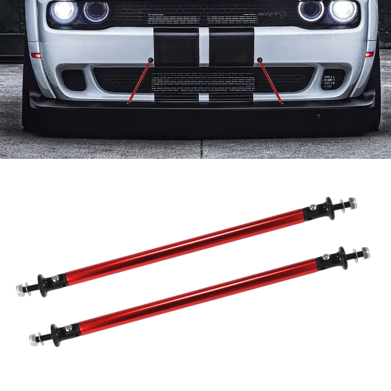 Front Diffuser Rods Xotic Tech 2pc Adjustable 7.87'' Front Bumper Lip Splitter Diffuser ...