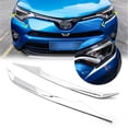 thumbnail image 1 of Xotic Tech 2pcs ABS Chrome Headlight Head Lamp Lower Cover Trim for Toyota RAV4 2016-2018, 1 of 9