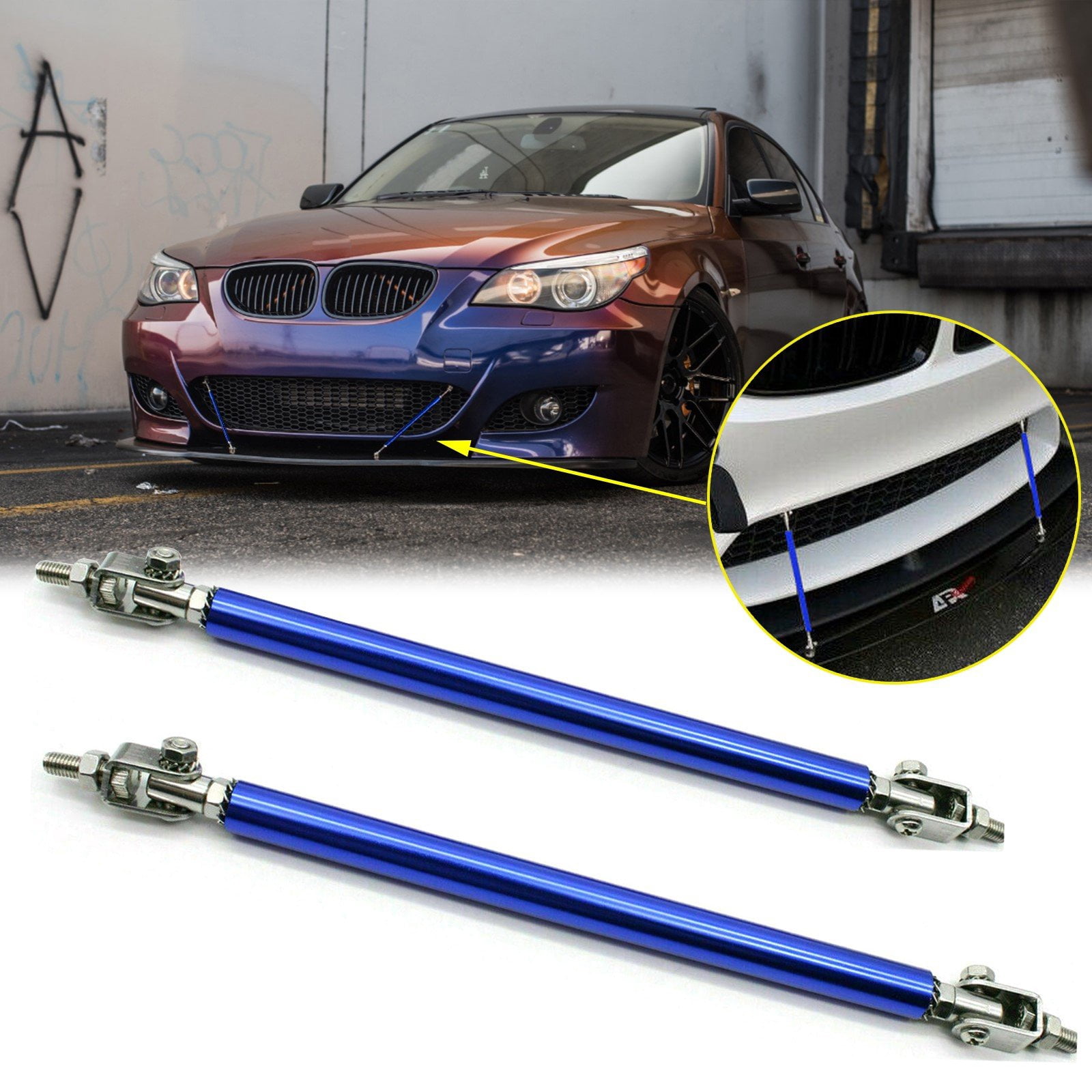 Front Diffuser Rods Xotic Tech 2pcs Adjustable Front Bumper Lip Splitter Diffuser Strut Tie ...