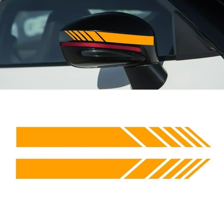 Xotic Tech 2pcs Orange Vinyl Decals Rearview Mirror Stripe Stickers for  Mercedes Benz W204 W212 C Class etc. 