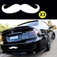 thumbnail image 1 of Xotic Tech 3pcs 7" Euro Funny Italian White Mustache Car Window Die-Cut Graphic Vinyl Decals for SUV Truck Car Bumper, Laptop, Wall, Mirror, Motorcycle, window, 1 of 5