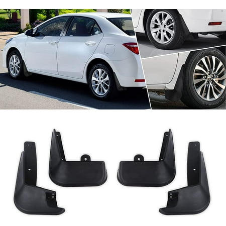 Xotic Tech 4PCS Front & Rear Mud Flap Splash Guards Fender Flare Mudguard Dirt Slush Trap Protector w/Hardware Accessories Full Set Compatible with Toyota Corolla 2014-2017