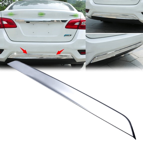 Xotic Tech ABS Chrome Rear Bumper Lower Lip Cover Molding Trim for Nissan Sentra 2016-2018