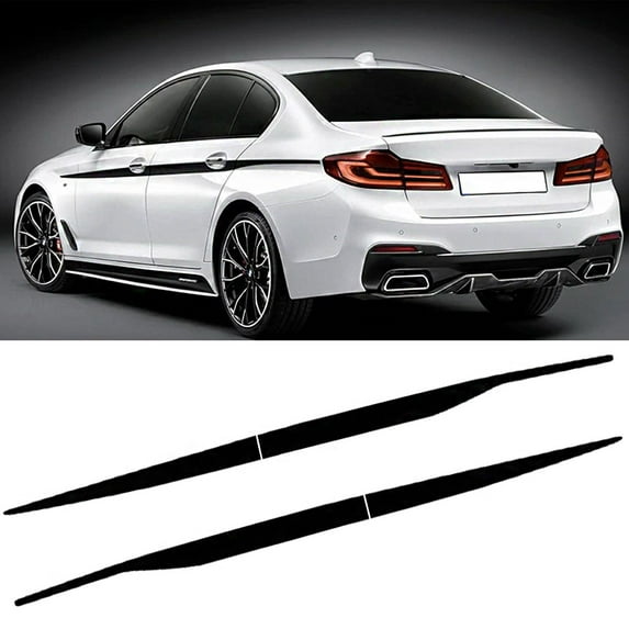 Xotic Tech Black Car Door Side Skirt Stripe Waist Line Decal Body Sporty Decor Sticker Universal - Car Exterior Decoration