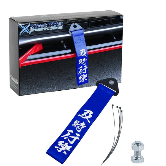 Xotic Tech Blue JDM Style Chinese Slogan Track Racing Towing Strap Compatible with Most Cars (Carpe Diem)