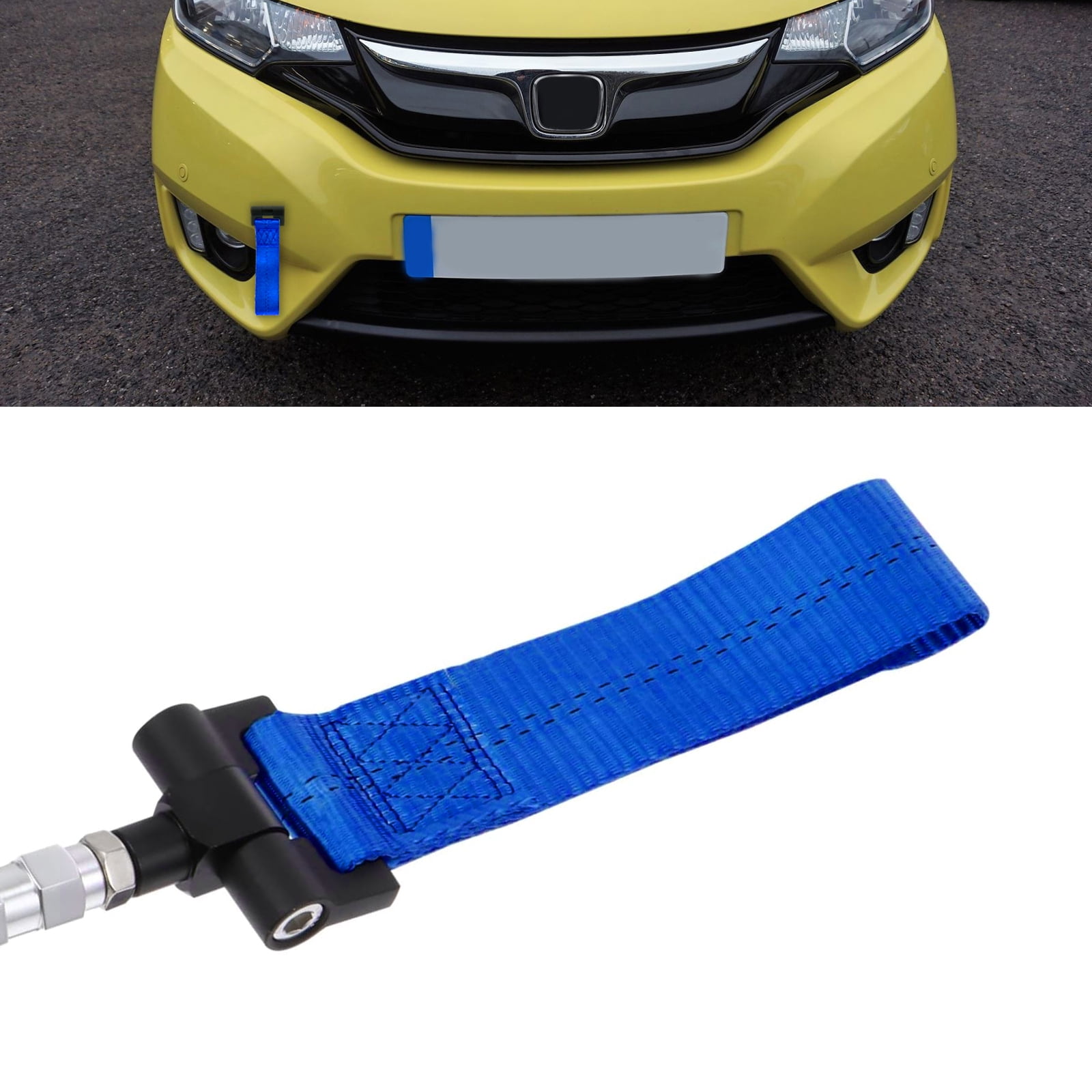Xotic Tech Blue Track Racing Style Towing Strap Tow Hole Adapter for Honda  Fit Jazz 2015-up 