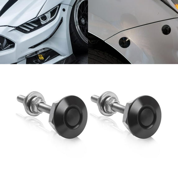 Xotic Tech Bumper Hood Lock Lid Kit Push Button Quick Release Fasteners Universal for Car (Black)