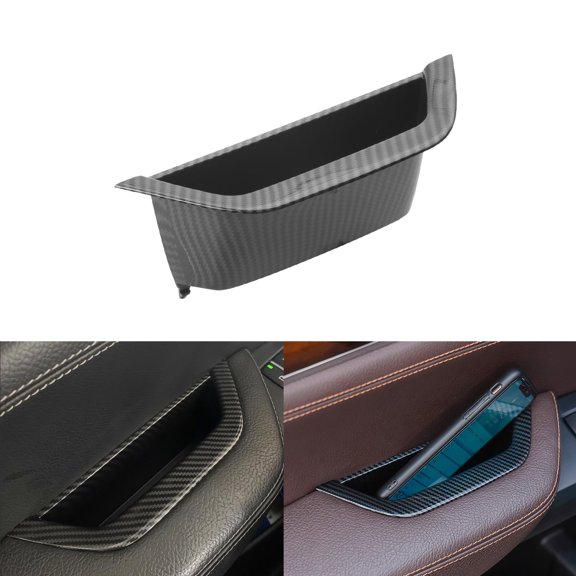 Xotic Tech Car Inner Door Armrest Cover, Front Left Driver Side Door Armrest Handle Pull Trim Storage Container Box Compatible with BMW X3 F25 2010-2016, BMW X4 F26 2014-2017 (Carbon Fiber Black)
