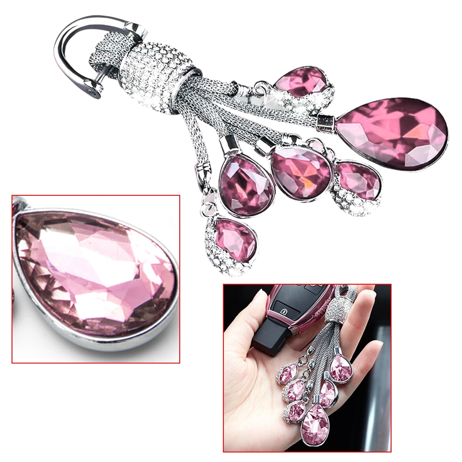 Rhinestone Bling Bling Keychain Strap Gold Silver Key Ring Keychain  Accessories Bulk Car Accessories Interior Woman
