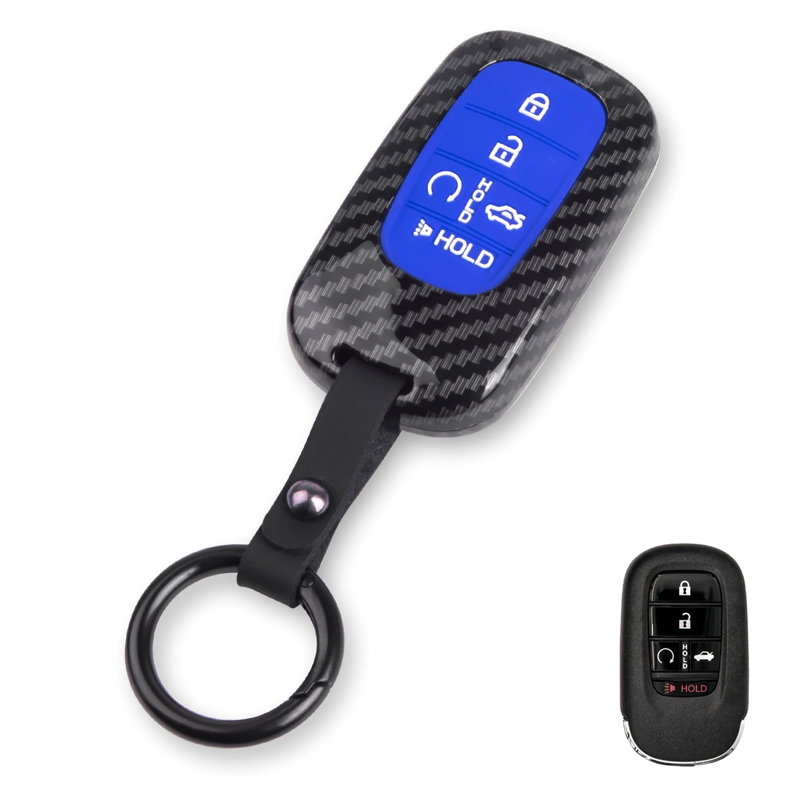 Custom Leather Key Fob Cover Honda Accord Civic CR-V H-RV Odyssey Pilot Ridgeline Personalized Gift For Him Keyless Remote Protector Case - UK