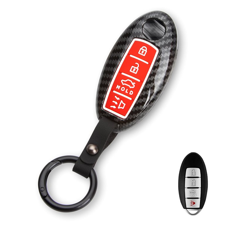 Silicone Key Fob Cover For Nissan – Teana, Murano, Altima, Rogue, Sentra & More (4-Button, Black)