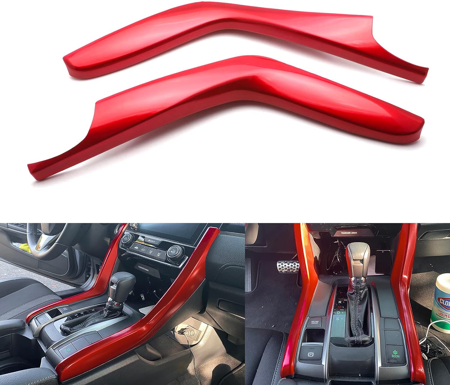 For 10th Honda Civic 2016-21 ABS Red Inner Dashboard Frame Panel Cover Trims