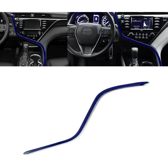 Xotic Tech Center Console Media Control Panel Stripe Cover Trim, Blue, Compatible with Camry 2018-2024