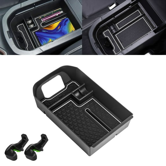 Xotic Tech Center Console Organizer Tray Compatible with Toyota RAV4 2019 2020 2021 2022 2023 2024, RAV4 Prime 2021-2024 Accessories Armrest Insert Secondary Storage Box w/White Anti-Dust Mats