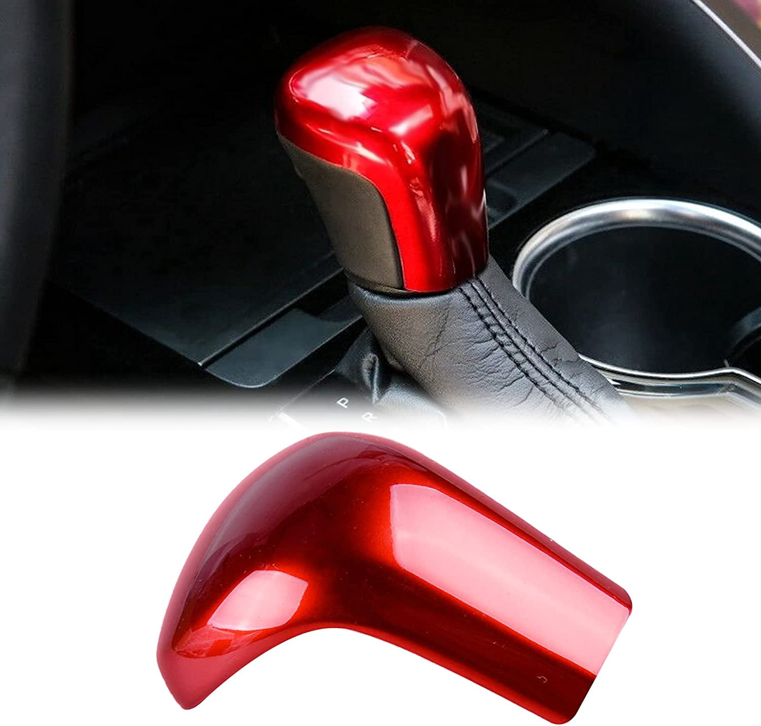 Red Chrome Gear Shift Knob Cover Trim For Toyota Camry 2018-2025 – Gloss Finish, Self-Adhesive, No Drill