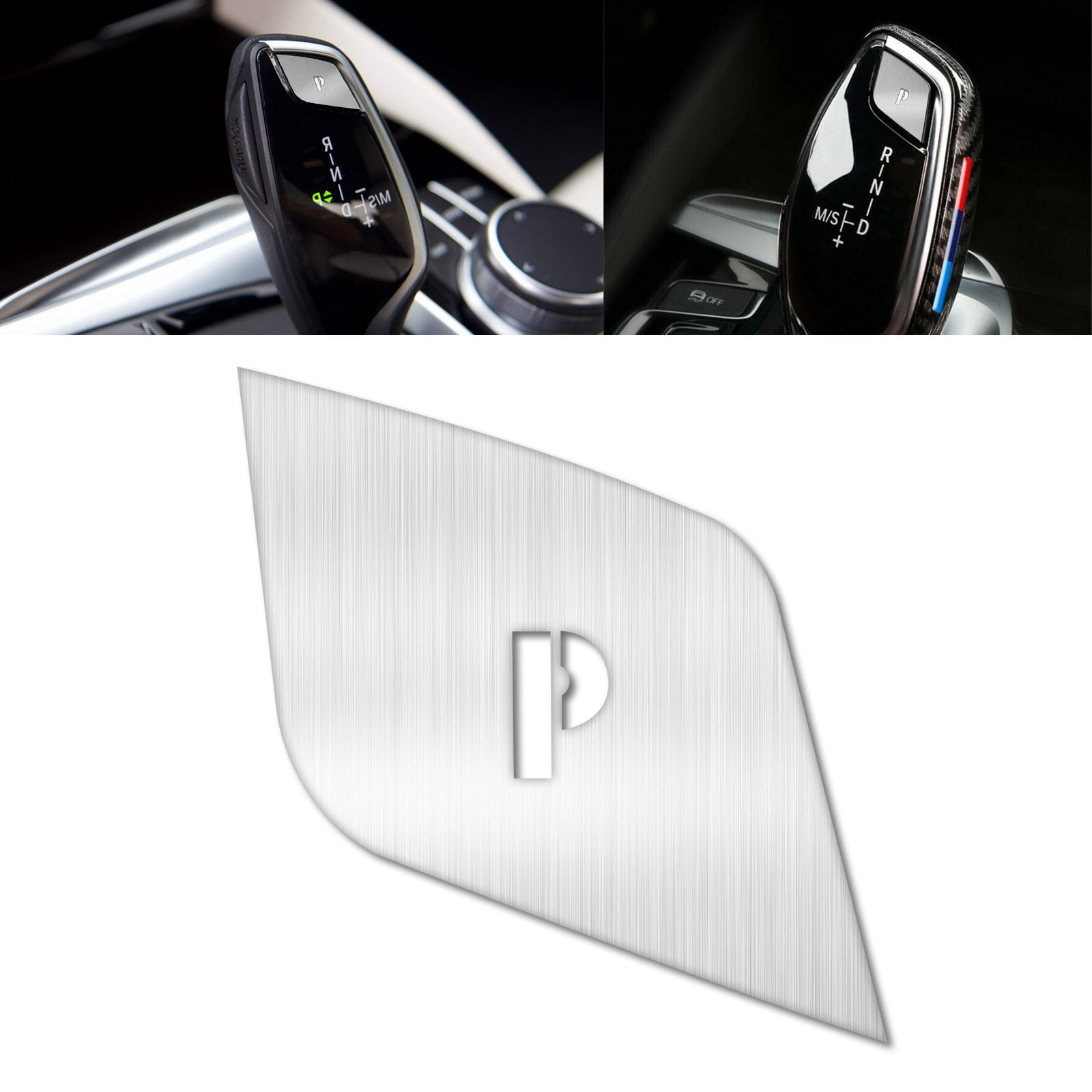 Xotic Tech Gear Shift Knob P Parking Button Cover Trim Silver Aluminum ...