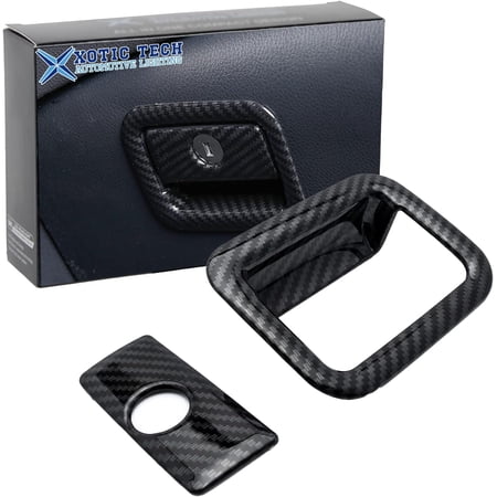 Xotic Tech Glove Storage Box Handle Cover Trim Right Passenger Side, Carbon Fiber Pattern, Compatible with Camry 2018-2024