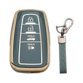 thumbnail image 1 of Xotic Tech Gray TPU Full Seal Protect Smart 4-Button Anti-dust Key Fob Cover Holder Shell w/Keychain Compatible with Toyota Camry RAV4 C-HR Avalon Corolla Highlander Kluger Prius Prime PHV 86 / GT86, 1 of 9