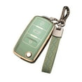thumbnail image 1 of Xotic Tech Green TPU Full Protect Remote Control Key Fob Cover Shell Case w/Keychain Compatible with Volkswagen Golf GTI Rabbit R MK6 Tiguan Passat Polo Jetta UP! Beetle Santana Scirocco Eos Touran, 1 of 9