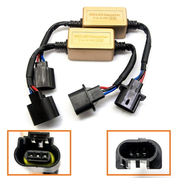Xotic Tech H13 9008 LED Headlight Fog Light CAN-Bus Decoder Error Free Anti-Flicker Resistor Canceler Capacitor Set