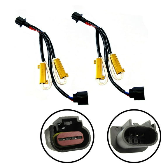 Xotic Tech H13 9008 LED Load Resistor Kit Dual Decoders HID Relay Harness, 2 Pieces