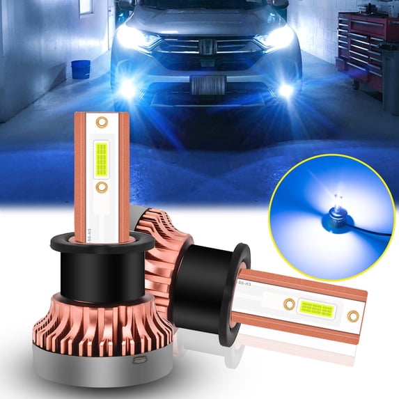 Xotic Tech H3 LED Fog Light Bulb DRL Driving Lamp Replacement, 8000K Ice Blue COB Chip 2800 Lumen Extremely Bright