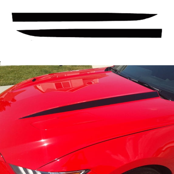Xotic Tech Hood Spear Side Stripe Decal Sticker for Ford Mustang 2015 2016 2017 Glossy Black
