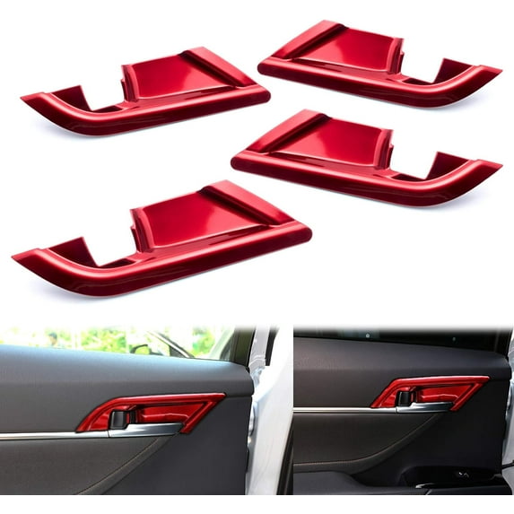 Xotic Tech Interior Car Door Handle Bowl Cover Trim, Sporty Red, Compatible with Camry 2018-2024