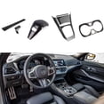 thumbnail image 1 of Xotic Tech Interior Center Console Stripe Gear Shift Panel w/ Knob Water Cup Holder Cover Trim Combo Kit,Carbon Fiber Pattern ,Compatible with BMW 3 Series G20 G28 2019-2022, 1 of 9