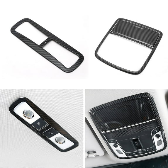 Xotic Tech Interior Front Reading Light Rear Roof Reading Light Panel Cover Trim, Carbon Fiber Pattern, Compatible with Honda Accord 10th Gen 2018-2022