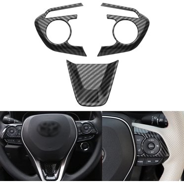 Car Interior Decoration Steering Wheel Trim Kit For Dodge Challenger/Charger & Jeep Grand Cherokee | Black ABS Interior Upgrade | 3-Piece Set SRT8 Interior Upgrade