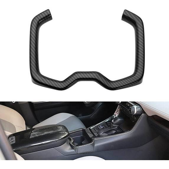 Xotic Tech Interior Water Cup Holder Panel Frame Cover Trim, Carbon Fiber Pattern, Compatible with Toyota RAV4 2019-2023