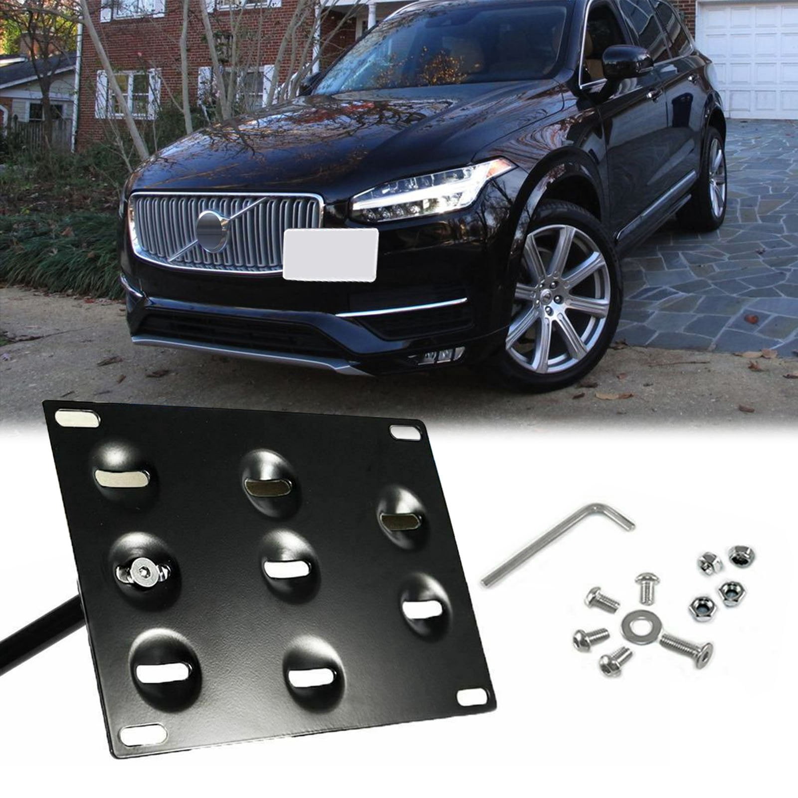 Xotic Tech JDM Aluminum Bumper Tow Hook License Plate Mount Bracket for ...
