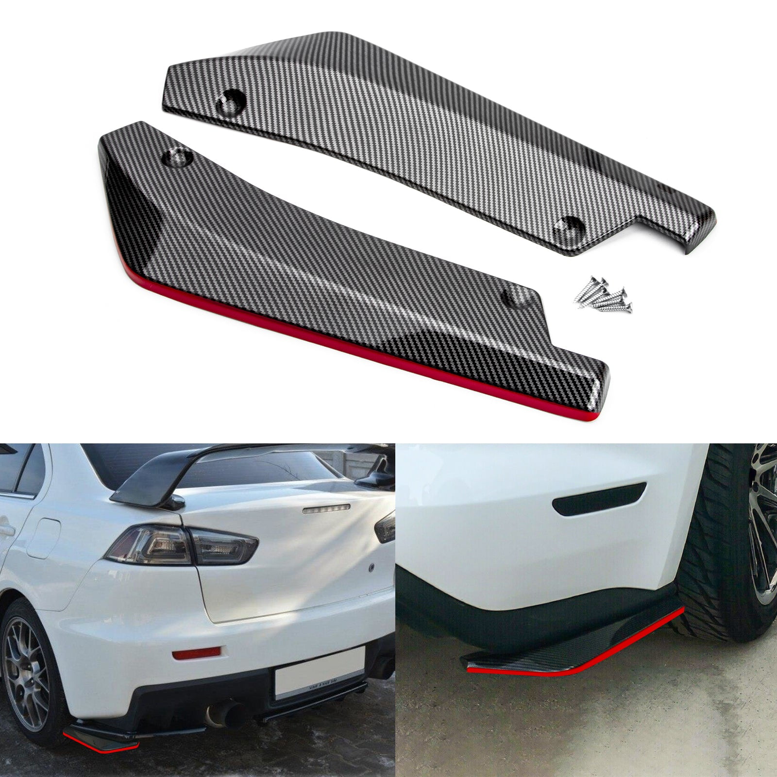 Xotic Tech JDM Rear Bumper Diffuser Valance Spoiler Fin Lip Trim ...