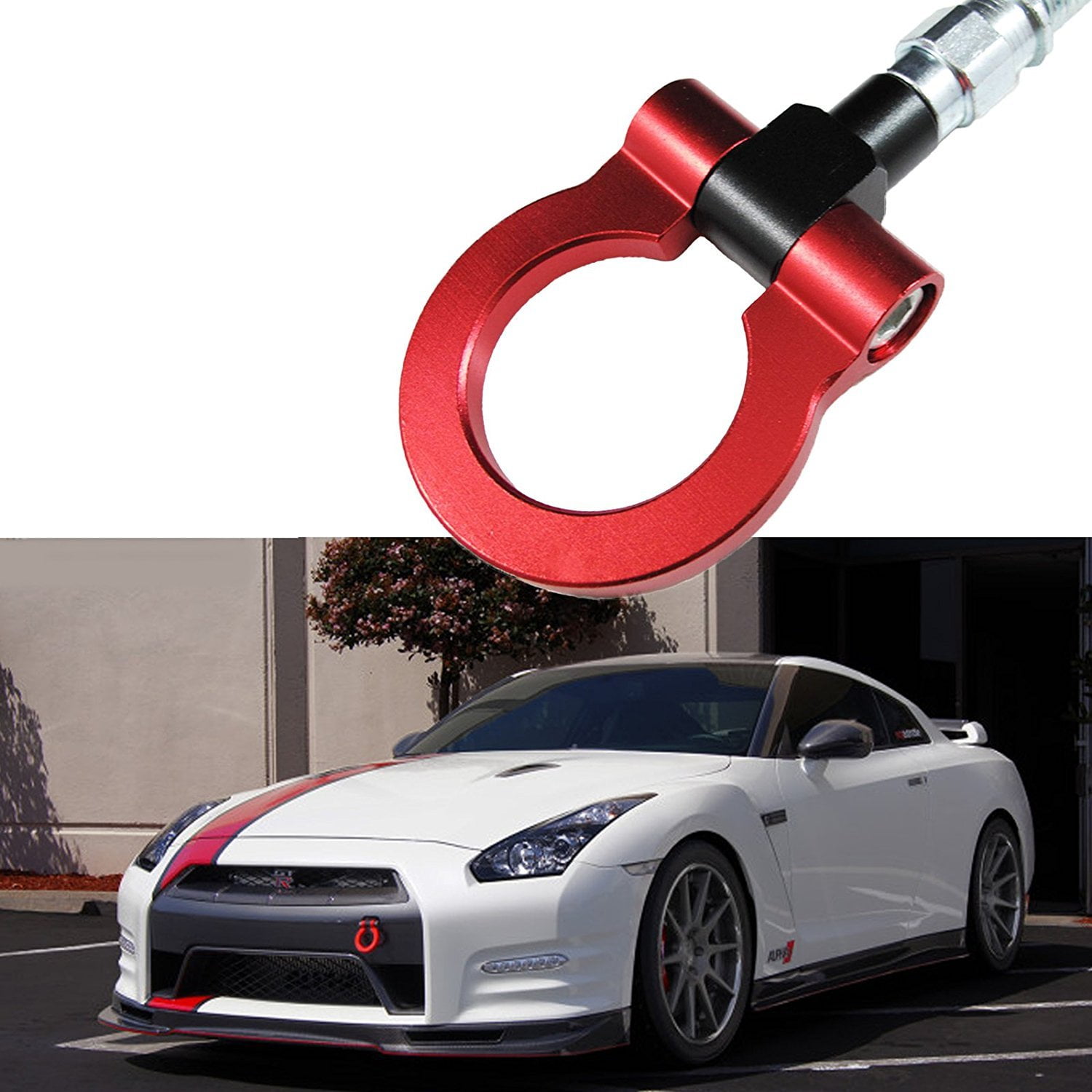 Xotic Tech JDM SCREW-ON Red Sport Racing Aluminum Front Rear BUMPER Tow Hook For Nissan 370Z GTR Juke Infiniti G37 QX70 FX35