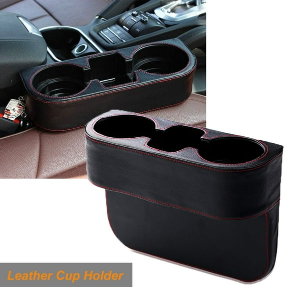 Xotic Tech Leather Car Seat Seam Wedge Storage Organizer Cup Holder Drink Phone Mount Stand Universal Fit
