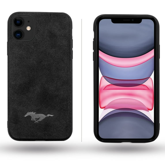 Xotic Tech Luxury Mustang Logo Super Slim Leather Alcantara Suede Durable Protective Cover Case for Apple iPhone 11