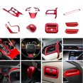 thumbnail image 1 of Xotic Tech Set Glossy Red Console Stripe Passenger Dash Glove Box AC Vent Steering Wheel Gear Shift Knob Panel wo/Heater Buttons Cover Trim Combo Kit, Compatible with Toyota Camry 2018-2020, 1 of 9