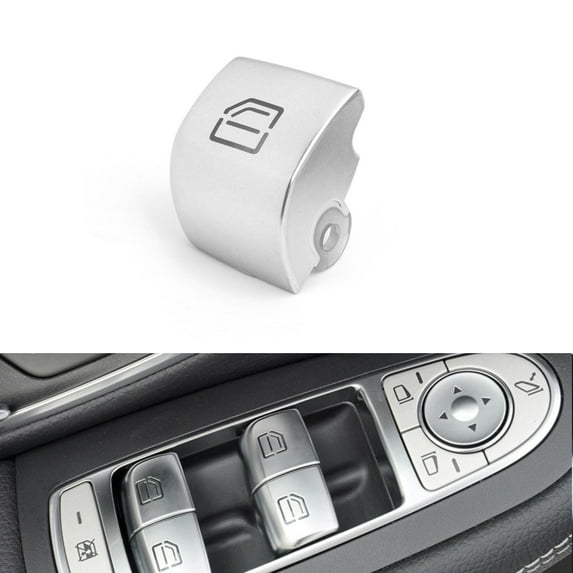 Xotic Tech Silver Car Window Control Power Push Button Cap Replacement,Window Glass Lift Master Switch Repair Cover,Compatible with Mercedes Benz C E S GLC Class W205 W213 W222 W253 X253(Rear Left)