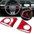 thumbnail image 1 of Xotic Tech Steering Media Control Button Cover Trim, Sporty Red, Compatible with Honda Civic 10th Gen, 1 of 9