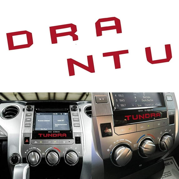 Xotic Tech for Toyota Tundra 2014-2019 Multimedia Radio Center Letter Insert Decal Trim Vinyl Sticker, Red