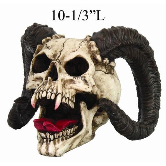 XoticBrands Gothic Halloween Decor Skull of Devilish Horned Beast Sculpture Statue