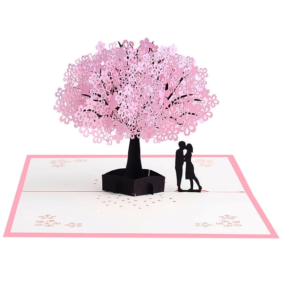 Xoxingysm 3D Stereo Greeting Card Wedding Invitation Card Valentine'S Day Rose Flower Card, 1X Greeting Card