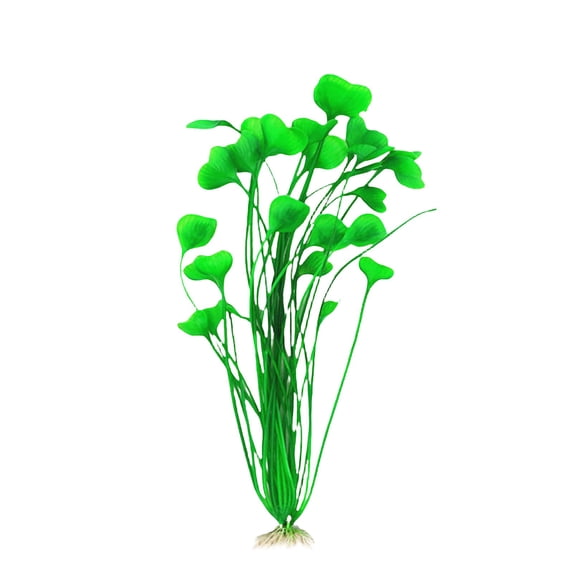 Xoxingysm Artificial Flowers 11 Inch Assorted Color Aquarium Plastic Plant Decoration with Ceramic Base 6 Piece, One Artificial Aquatic Plant