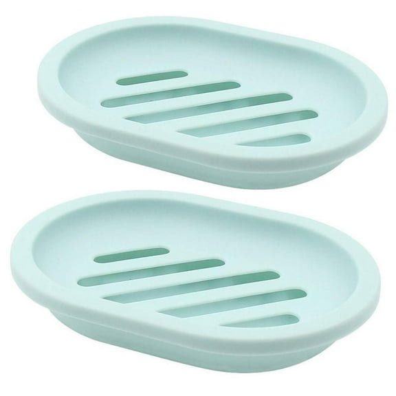 2Pcs Soap Box Mint Green,2 Soap Boxes,2 Pack Soap Dish Macaron Color Toilet Bathroom Supplies Soap Dish