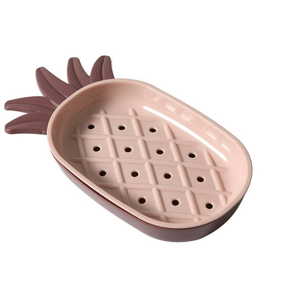Xoxingysm Bath Soap Holder,Soap Dish,Dual Pineapple Draining Soap Tray Smooth Easy To Clean Detachable Cute Pineapple Shape Bar Soap Holder for Home Bathroom Shower Soap Storage