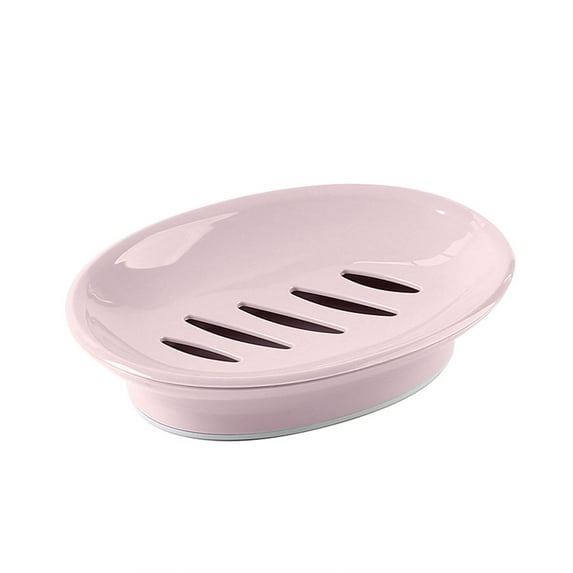 Xoxingysm Bath Soap Holder,Soap Dish,Oval Soap Dish Toilet Plastic Simple Soap Dish Double Compartment Drain Bathroom Face Soap Dish