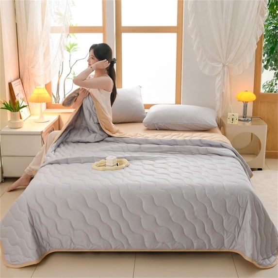 Xoxingysm Blanket Comforter Grey Blanket Queen Size Duvet for Hot Sleeper Breathable Summer Quilt Lightweight Soft Max>0.4 Arc Chill Cool Comforter