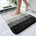 thumbnail image 1 of Xoxingysm Carpet Bathroom Rug Mat 24X16 Extra Soft and Absorbent Microfiber Bath Rugs Non Slip Plush Shaggy Bath Carpet Machine Wash Dry Bath Mats for Bathroom Floor Tub and Shower Black, 1 of 8